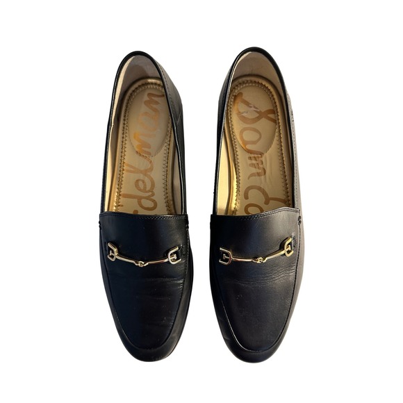 Sam Edelman Loraine Leather Bit Loafers Size 9 M Black Gold Hardware Classic - Picture 6 of 10